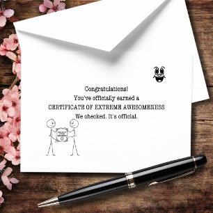Carte De Remerciements Certificat d'extrême awesomeness