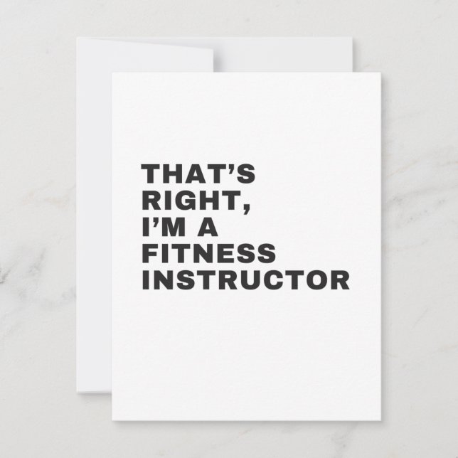 CARTE DE REMERCIEMENTS C'EST BIEN JE SUIS INSTRUCTEUR DE FITNESS (Devant)