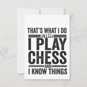 Carte De Remerciements C'est ce que je fais Je joue aux échecs Funy Chess