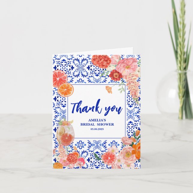 Carte De Remerciements C'est l'Amore Spritz Méditerranéen pour une Fête d (Devant)