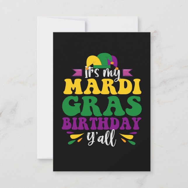 Carte De Remerciements C'est mon Mardi Gras Anniversaire Y'all Funny Carn (Devant)