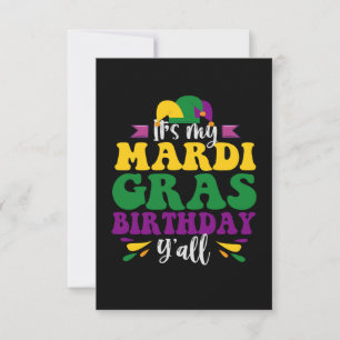 Carte De Remerciements C'est mon Mardi Gras Anniversaire Y'all Funny Carn