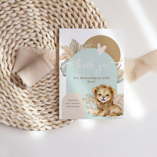 Carte De Remerciements C'est un garçon Safari Thème Lion Baby shower