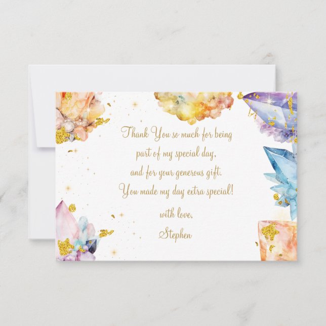 Carte De Remerciements C'est un Gem Birthday Crystals de l'aquarelle du g (Devant)
