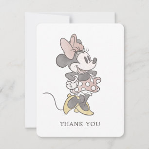 Carte De Remerciements C'est une fille ! Baby shower d'aquarelle Minnie M
