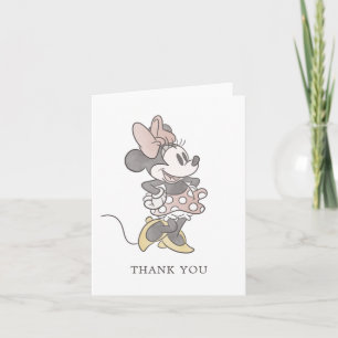 Carte De Remerciements C'est une fille ! Baby shower d'aquarelle Minnie M