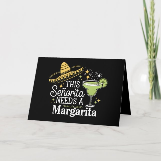 Carte De Remerciements Cette Senorita A Besoin D'Une Margarita Cinco De M (Devant)