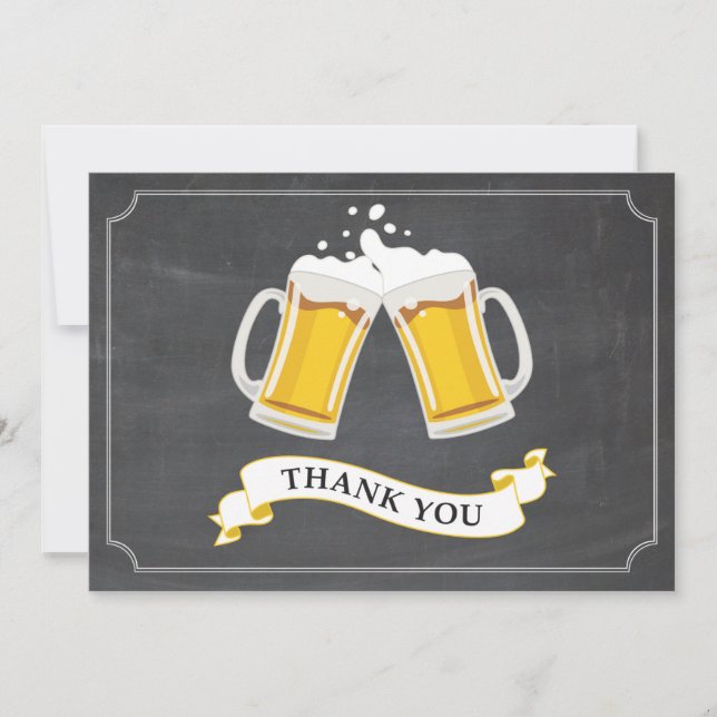 Carte De Remerciements Chaleur de bière et de bière (Devant)