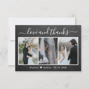 Carte De Remerciements Chalkboard Calligraphy Mariage Photo Collage