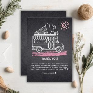 Carte De Remerciements Chalkboard Ice Cream Baby shower camion