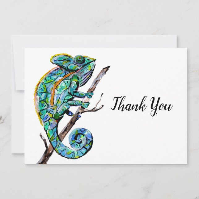 Carte De Remerciements Chameleon magique (Devant)