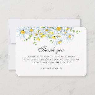 Carte De Remerciements Chamomille d'été. Mariage des fleurs du jardin de 