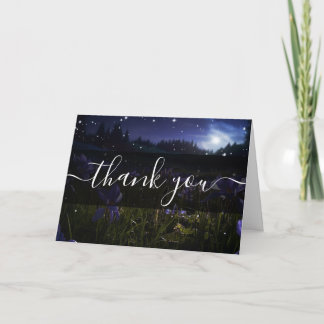Carte De Remerciements Champ de fleurs sauvages violettes personnalisées