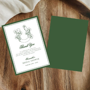 Carte De Remerciements Chanceux en amour Trèfle Fer à Cheval Baby Shower