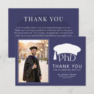 Carte De Remerciements Chapeau doctoral personnalisé de doctorat pour la 