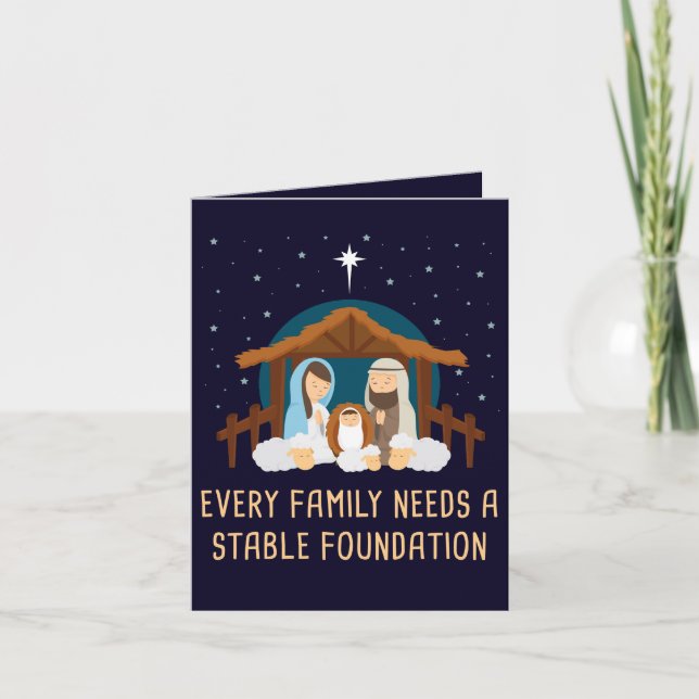 Carte De Remerciements Chaque famille a besoin d'une fondation stable - N (Devant)