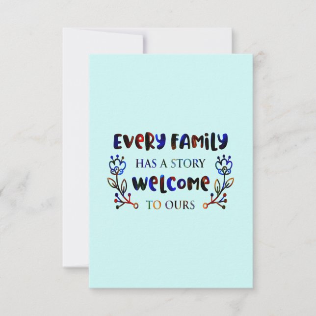 Carte De Remerciements Chaque famille a une histoire Bienvenue à la nôtre (Devant)