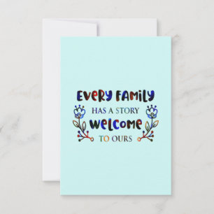 Carte De Remerciements Chaque famille a une histoire Bienvenue à la nôtre