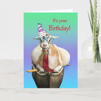 Carte De Remerciements Char Drôle Votre Chèvre Anniversaire Avec Lunettes