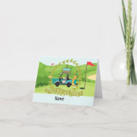 Chariot de golf avec anniversaire avec gâteau pour