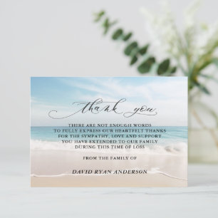 Carte De Remerciements Charm Beach Ocean View Photo In Love Memory