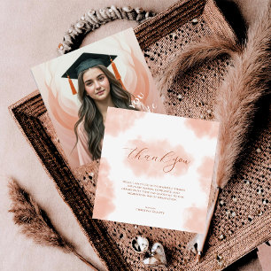 Carte De Remerciements Charming Photo Peach Fuzz Graduation