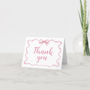 Carte De Remerciements Châssis en ruban couleur Aquarelle rose