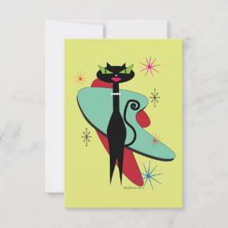 Carte De Remerciements Chat Cool moderne du milieu du siècle