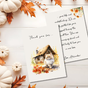 Carte De Remerciements Chat de campagne d'automne