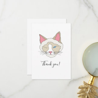 Carte De Remerciements Chat de liaison