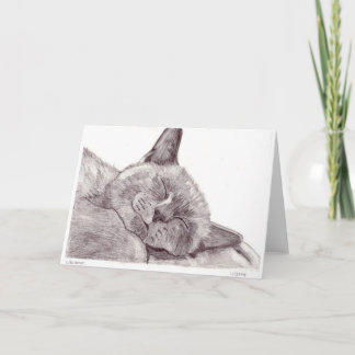 Carte De Remerciements Chat de sommeil