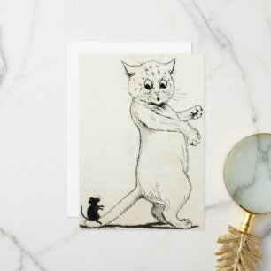 Carte De Remerciements Chat et souris par Louis Wain