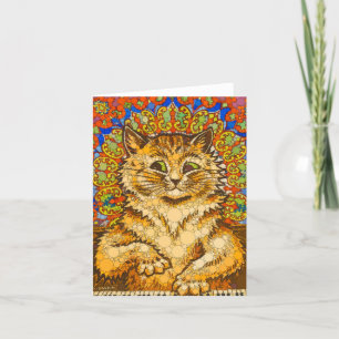 Carte De Remerciements Chat Jouer un piano, psychédélique - Après Louis W