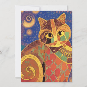 Carte De Remerciements Chat kitty voix mosaique marocaine