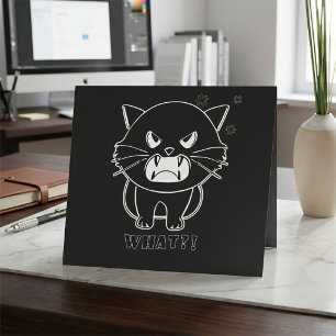 Carte De Remerciements Chat mignon fâché baiser quoi.