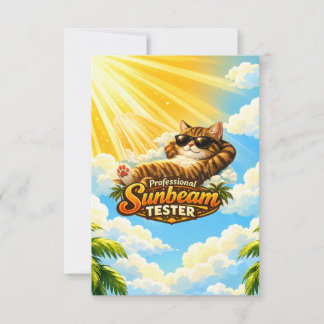 Carte De Remerciements Chat mignon testeur de rayon de soleil – Chat d'ét