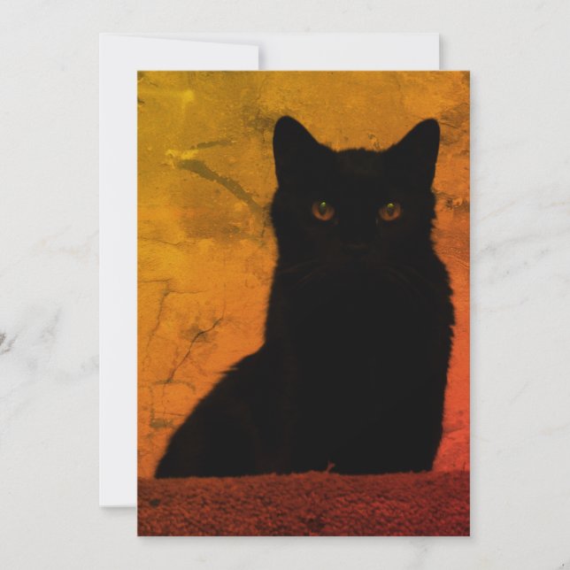 Carte De Remerciements Chat noir artistique (Devant)