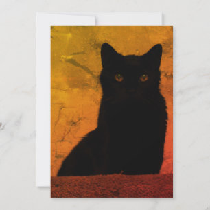 Carte De Remerciements Chat noir artistique
