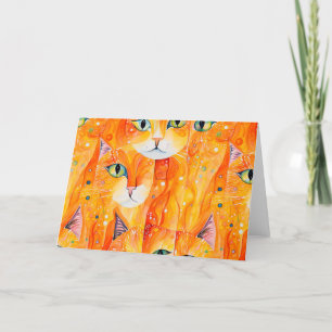 Carte De Remerciements chat orange Abstrait
