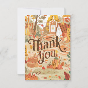 Carte De Remerciements Châtaignes citrouilles automne