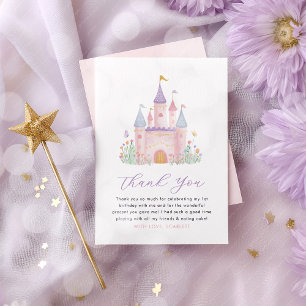 Carte De Remerciements Château de naissance enchanté pour filles Princess