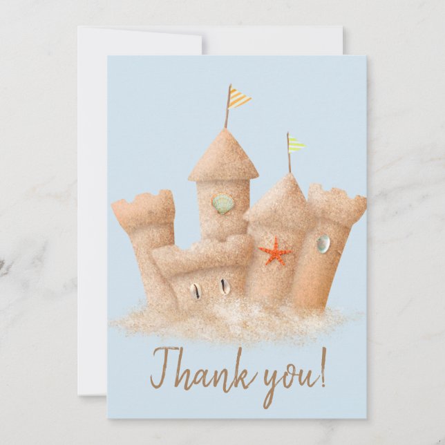 Carte De Remerciements Château de Sand (Devant)