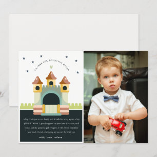 Carte De Remerciements Château gonflable pastel Photo Saut Anniversaire E
