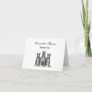 Carte De Remerciements Château héraldique vintage Emblem Armoiries Crest