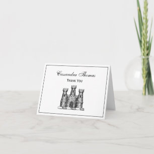 Carte De Remerciements Château héraldique vintage Emblem Armoiries Crest