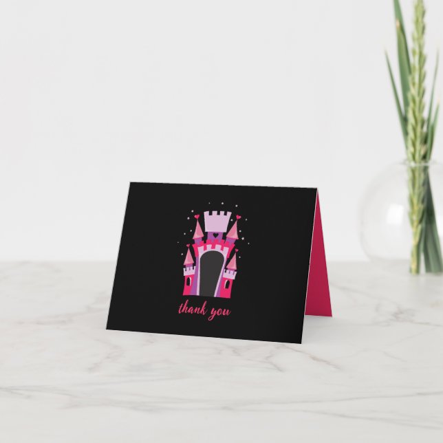 CARTE DE REMERCIEMENTS CHÂTEAU PRINCESS BOUNCE MAISON D'ANNIVERSAIRE (Devant)