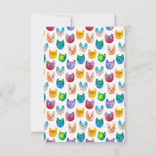 Carte De Remerciements Chats aquarelles et amis