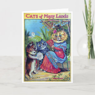 Carte De Remerciements Chats de nombreuses terres - Louis Wain