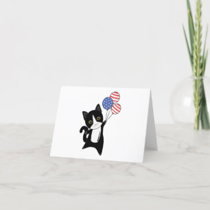Carte De Remerciements Chats Funny Chat 4 juillet drapeau américain