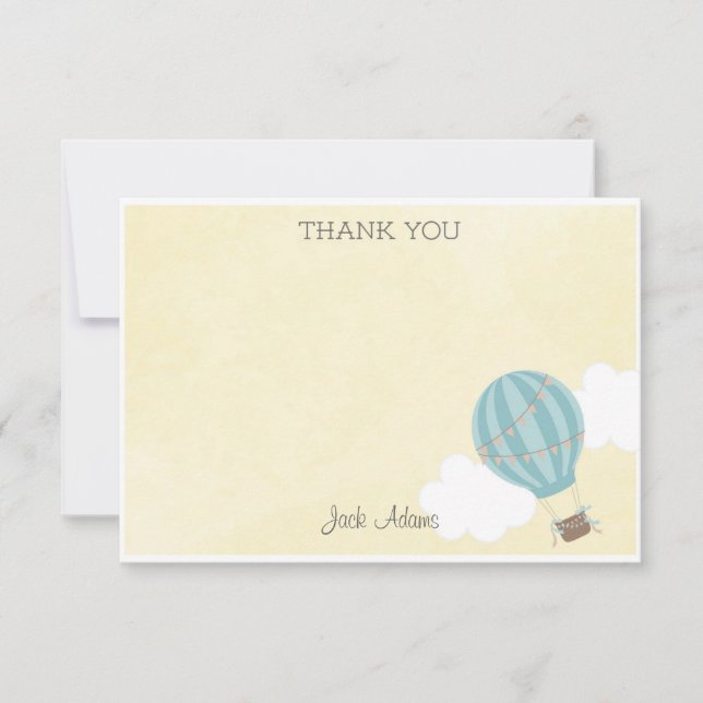 Carte de remerciements chaud de ballon à air (Devant)